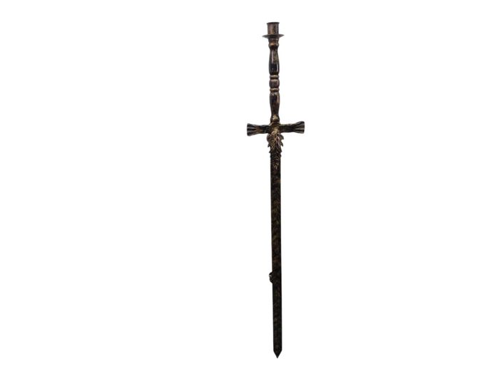 Medieval Style Wrought Iron Sword Wall Candle Holder