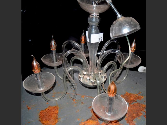 GLASS CHANDELIER, 65cm Diameter x 49cm High
