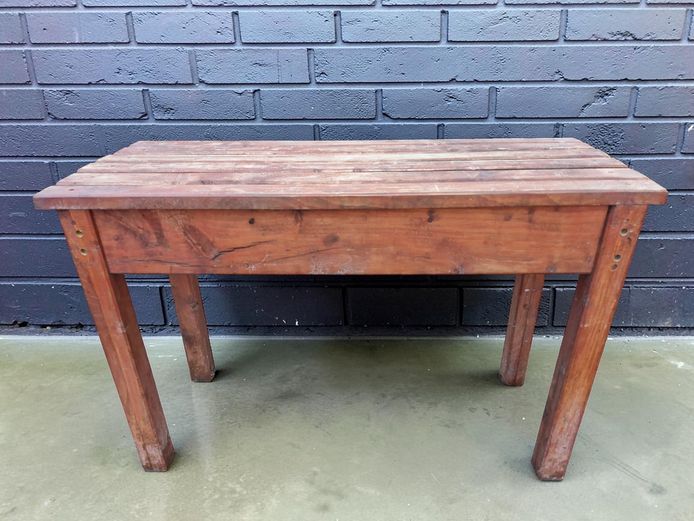 Rustic Slatted Wooden Garden Bench