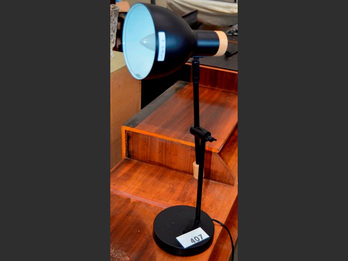 BLACK ADJUSTABLE DESK LAMP, 56cm High