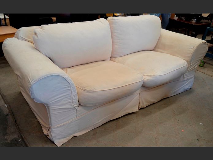 CORICRAFT OVERSIZED 3-SEATER COUCH, 220 x 100cm [Needs a good clean]