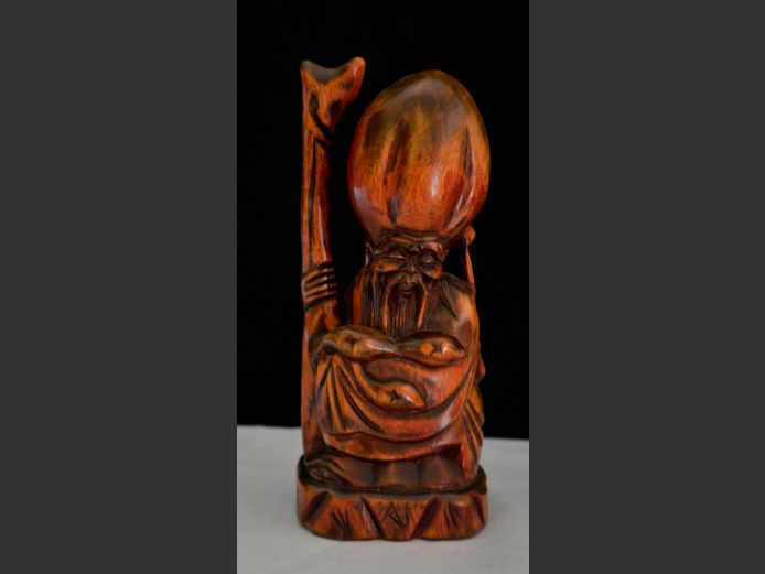 CARVED FIGURINE "GOD OF LONGEVITY", 19cm High