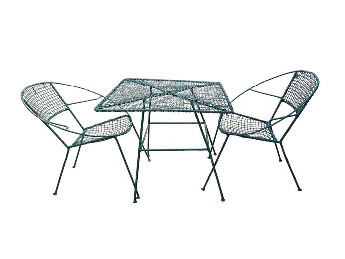 Vintage Wirework Metal Garden Table & Chair Set