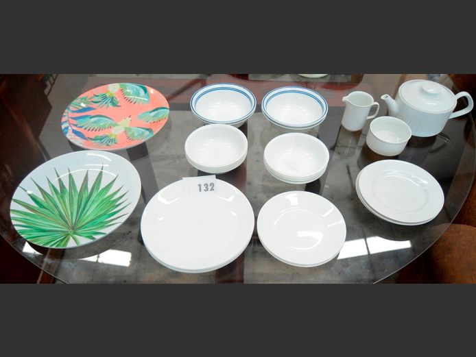 ROSENTHAL TEAPOT, SUGAR BOWL & CREAMER, COVELLE BOWLS, CAKE PLATES, SIDE PLATES, etc