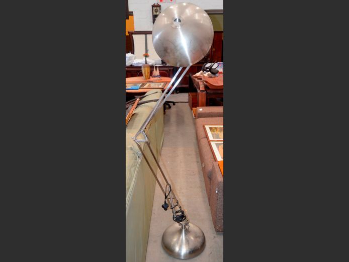 CHROME ADJUSTABLE FLOOR LAMP [In need of some repairs] [#: 421507272]