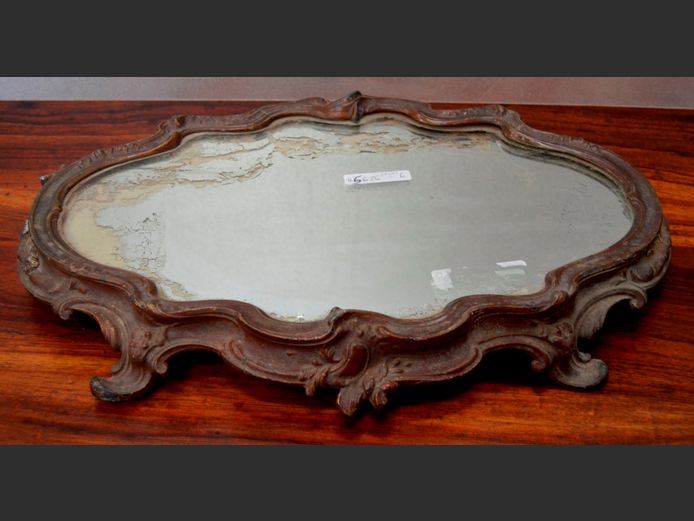 ANTIQUE MIRRORED TRAY, 44 x 29 x 5cm [Some losses]