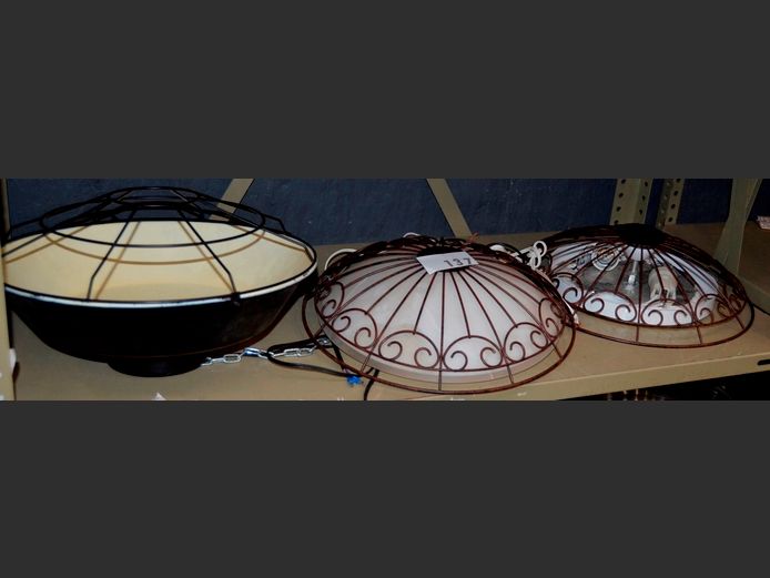 LOT: GLASS & METAL CEILING LIGHTS,  36cm Diameter