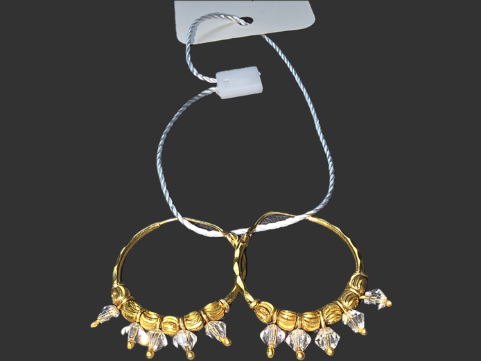 CLEAR DROP EARRINGS 9K 3.8g