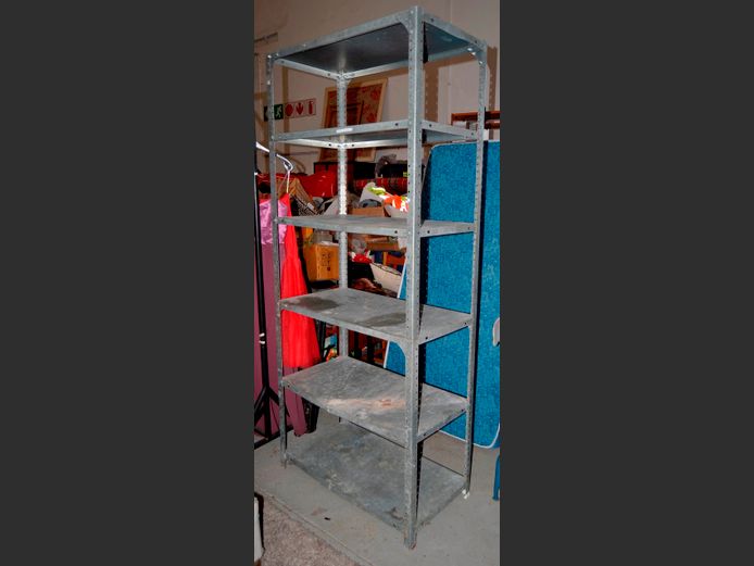 GALVANIZED STEEL 5-TIER SHELF, 90 x 47 x 210cm