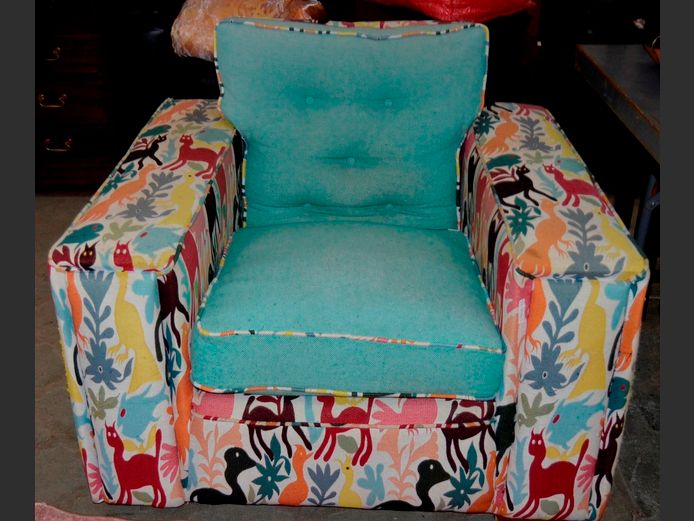 ECO STYLE FLORAL UPHOLSTERED ARMCHAIR