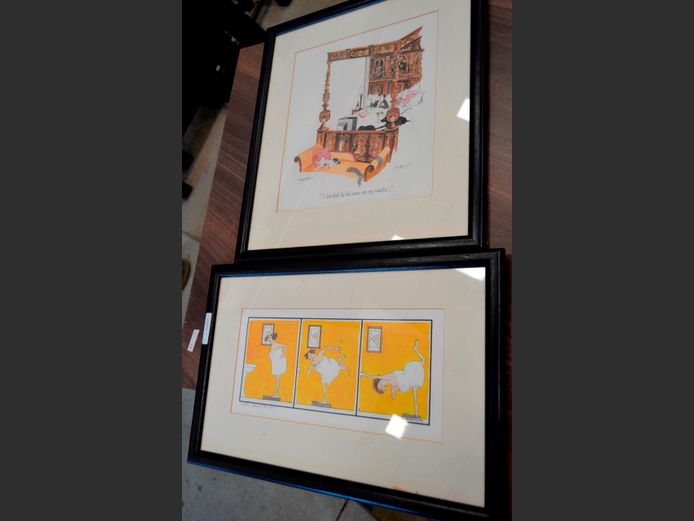 LOT OF 2: FRAMED PRINTS BY ANNIE TEMPEST, 27 x 11cm & 28 x 24cm