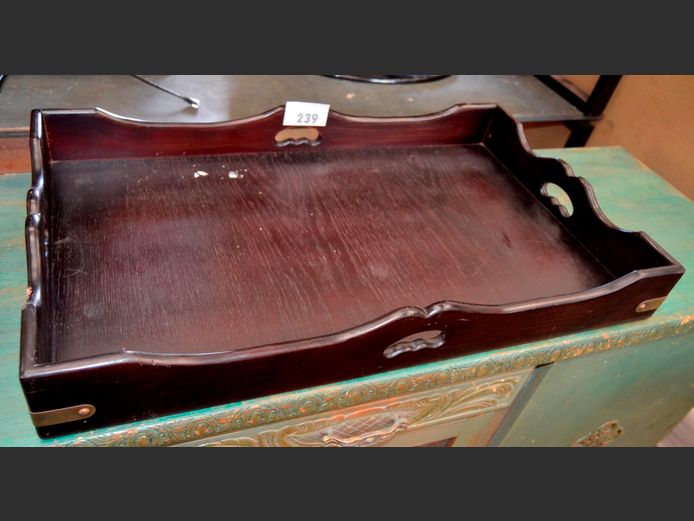 LARGE DARKWOOD TRAY, 75 x 45cm