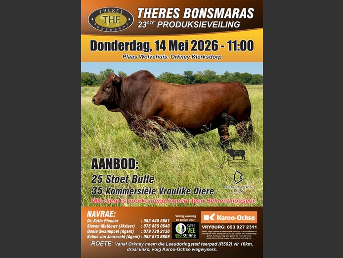THERES BONSMARAS 23STE PRODUKSIEVEILING
