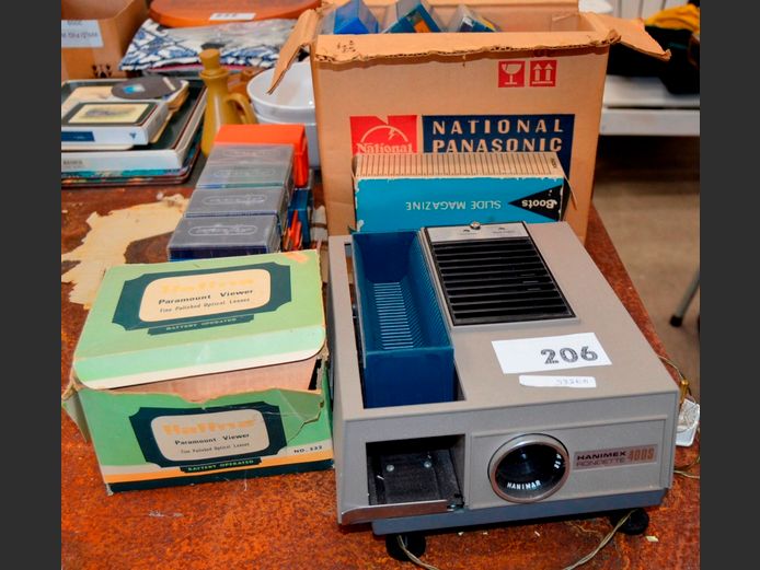 HANIMAX RONDETTE 400S SLIDE PROJECTOR WITH SLIDES [Untested]