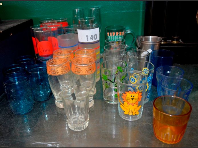 ASSORTED DRINKING GLASSES