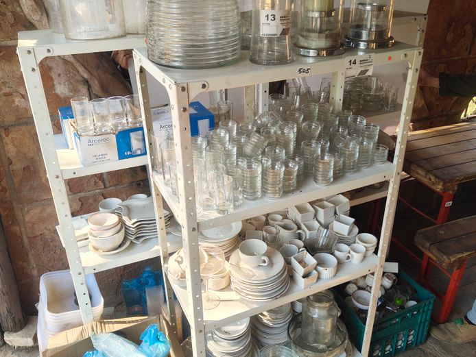 3 X WHITE BOLT AND NUT SHELVING
