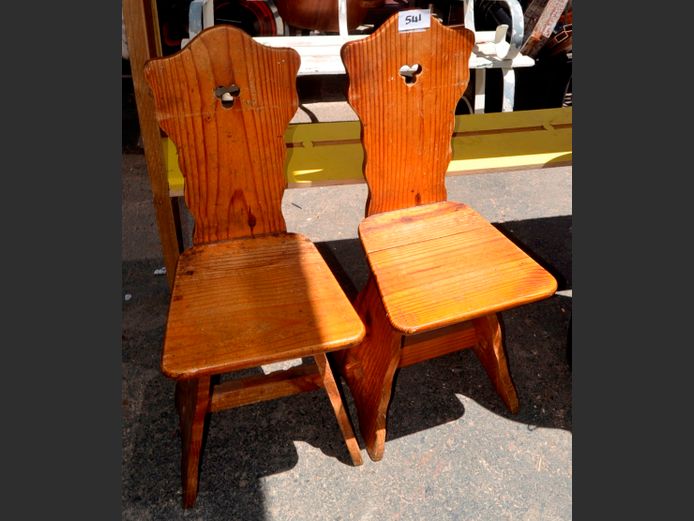 PAIR PINE CHAIRS