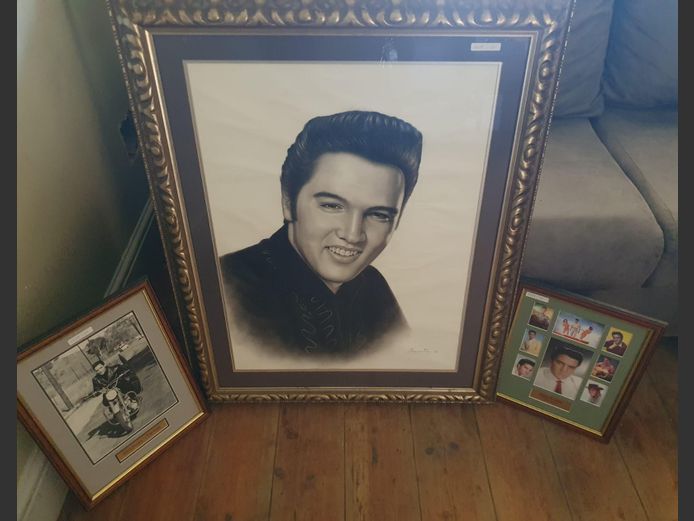 LOT OF 3: ELVIS PRESLEY FRAMED MEMORABILIA