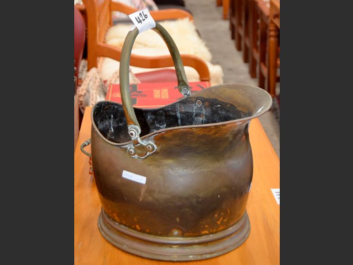 BRASS COAL BUCKET, 33 x 26 x 25cm