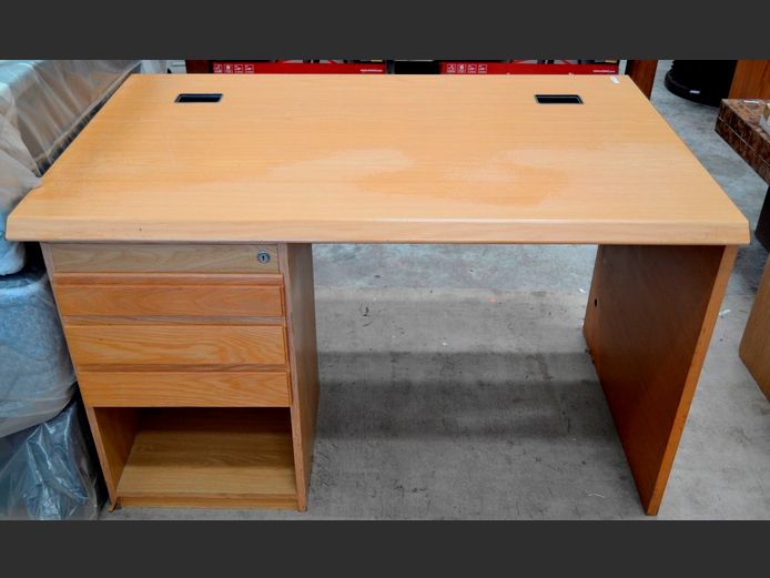 OAK FOIL 3-DRAWER DESK, 120 x 80 x 70cm