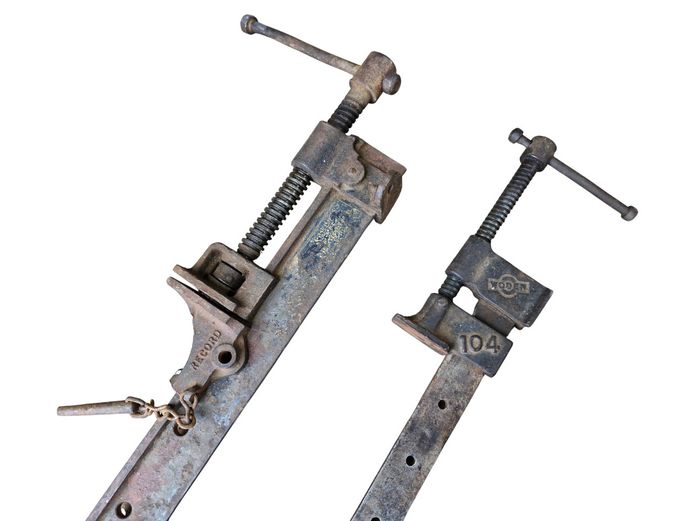 1950's-60s Heavy-Duty Metal Wood Clamps (Record & Woden 104)