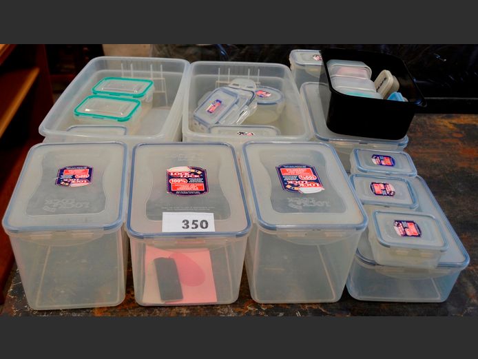 CLEAR PLASTIC STORAGE CONTAINERS WITH LIDS, etc