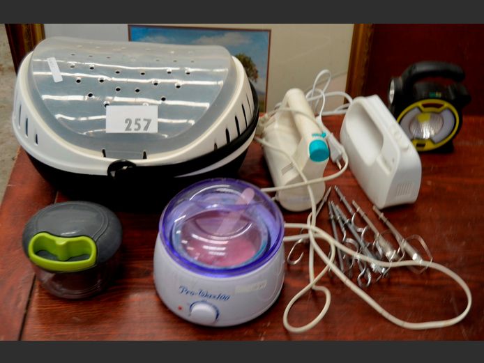 HAND MIXERS, PROWAX WAX MELTER, RECHARGEABLE LIGHT, etc [Untested]