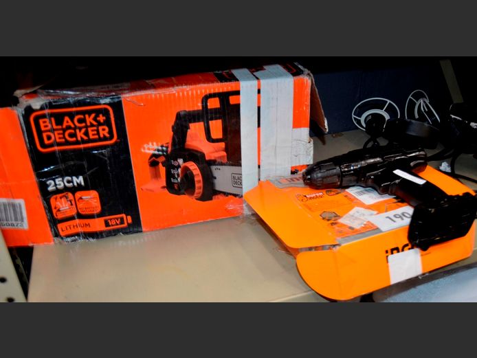 BLACK & DECKER CHAIN SAW [Incomplete] & AN INGCO DRILL [No battery] [BOTH Items Untested]