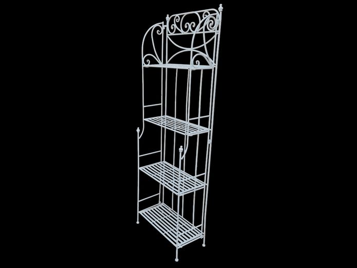 White Painted Metal 4-Tier Self Standing Shelves