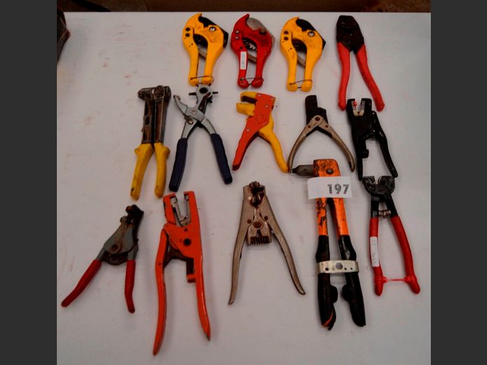 PIPE CUTTERS, RIVET GUNS, WIRE STRIPPERS, etc