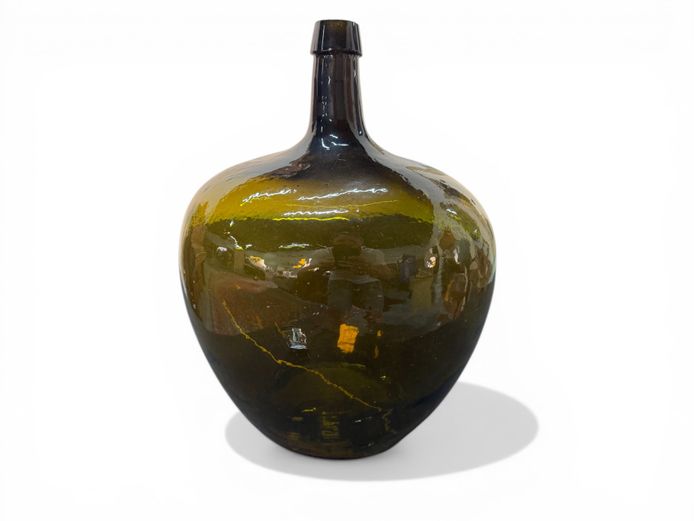 Green Demijohn Glass Bottle 