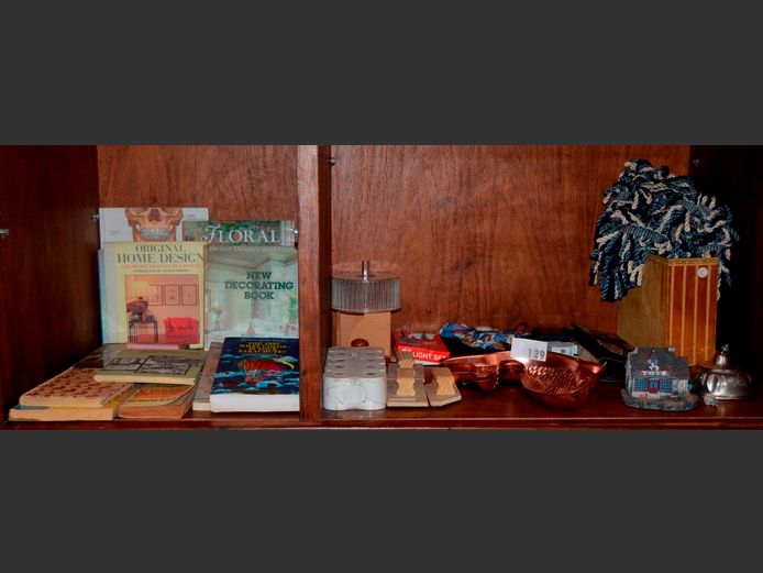ASSORTED BOOKS, JELLY MOULDS, etc