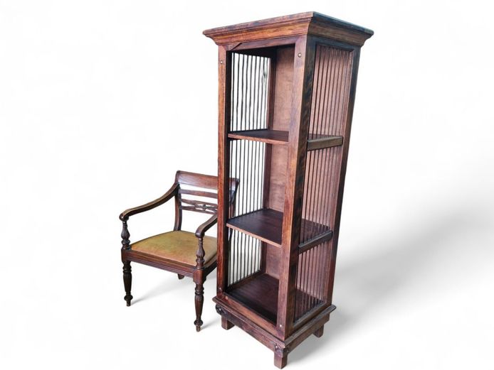 Vintage Ruji Side Open Bookcase Solid Wood