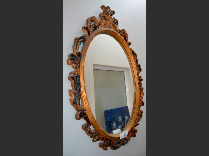 ROCOCO GILT FRAMED MIRROR, 72 x 45cm [Some losses]