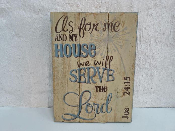 "As for me and my house" Rustic Wooden Wall Plaque