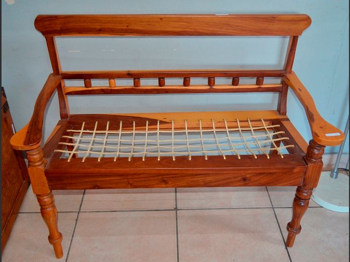 KIAAT 2-SEATER RIEMPIES BENCH WITH CUSHION, 104 x 46cm