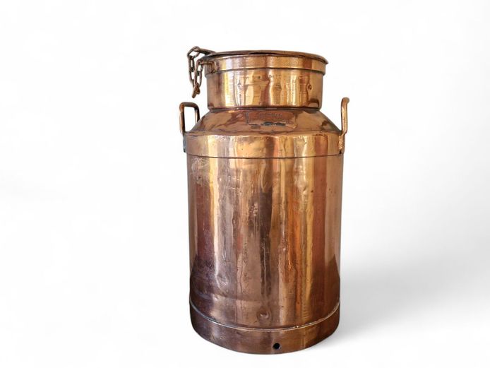 X-Large Antique Copper Milk Can