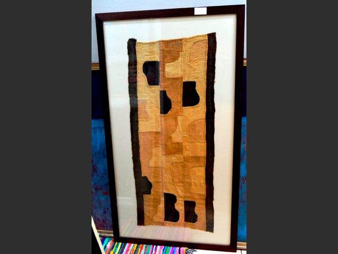 BOX FRAMED AFRICAN ARTWORK, 160 x 90cm