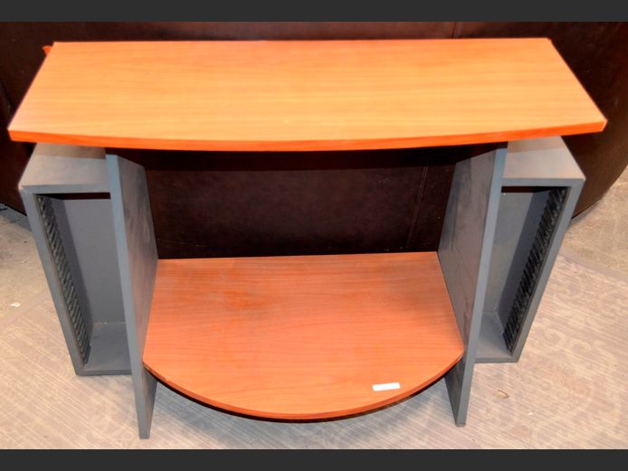 OAK FOIL & GREY HI-FI STAND, 90 x 39 x 63cm