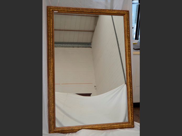 GILT FRAMED MIRROR, 163 x 113cm
