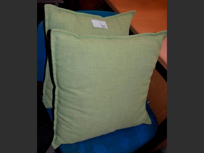 PAIR LIME GREEN SCATTER CUSHIONS, 45 x 45cm