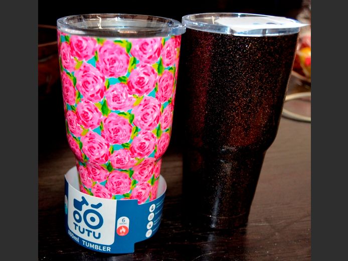 LOT OF 2: TUTU STAINLESS STEEL 880ml TUMBLERS
