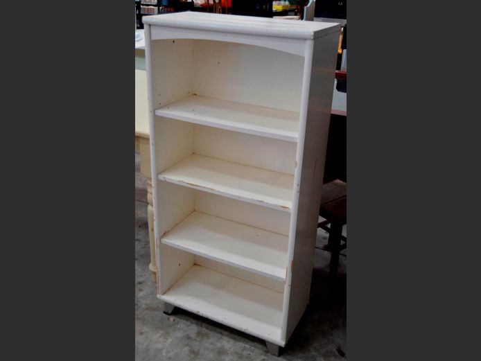WHITE 4-TIER BOOKSHELF, 59 x 29 x 123cm