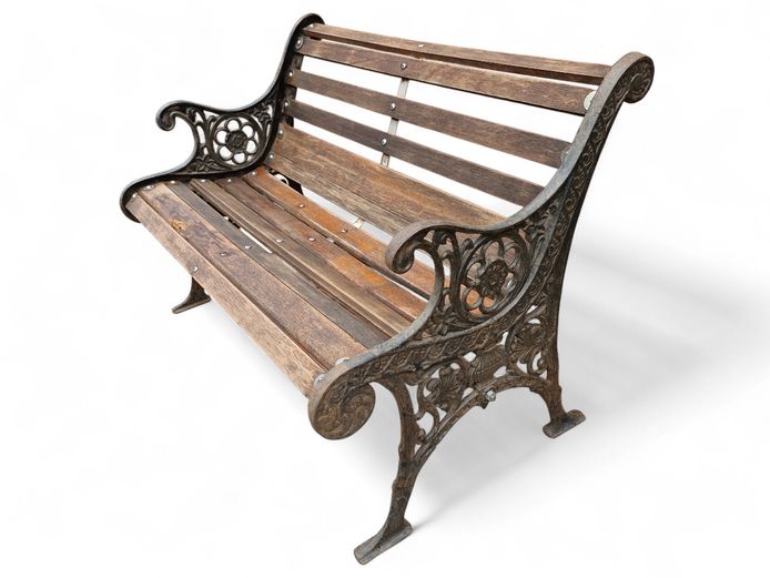 1900s Antique Cast Iron Bench