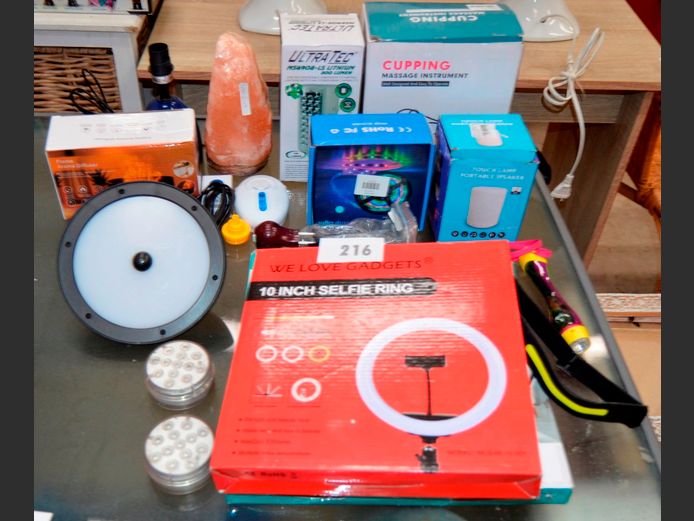 LOT: 2 x RING FILL LIGHTS, EMERGENCY LIGHT, STRIP LIGHTS, etc [Untested]