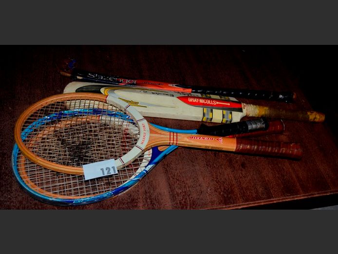 CRICKET BATS, TENNIS RACQUETS & HOCKEY STICK