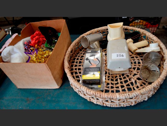 CHRISTMAS DECORATIONS, WOVEN BASKET, Etc