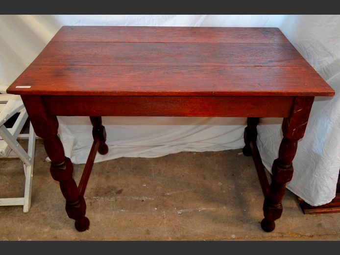 STAINED OAK TABLE, 106 x 65 x 77cm