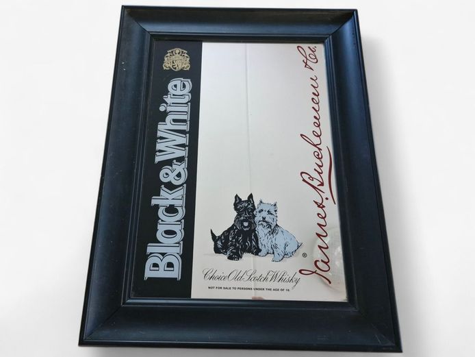 Black & White Scotch Whisky Advertising Mirror