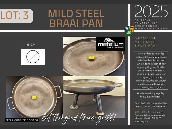 MILD STEEL BRAAI PAN | M E T A L L U M
M I L D S T E E L
B R A A I P A N